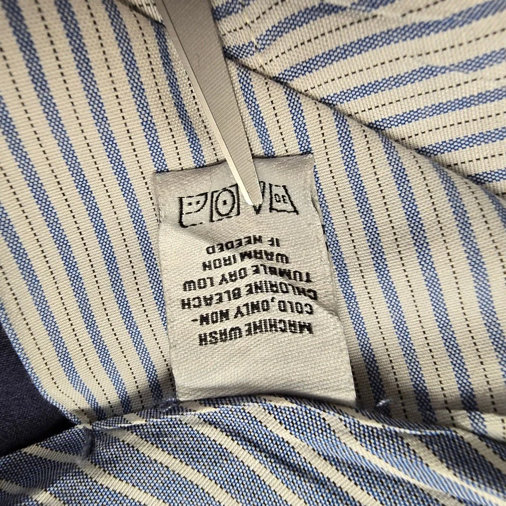 Hart Schaffner Marx Mens 36x30 Navy Blue Pima Cotton Flat Front Chino Pants